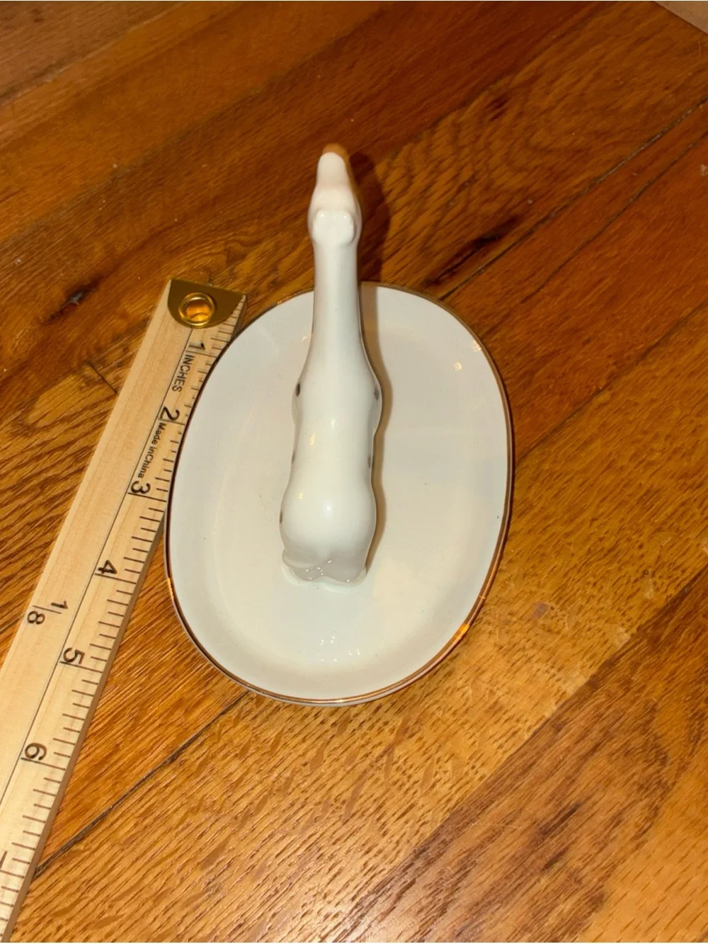 White Ceramic Oval Trinket Dish - Minimalist Jewelry Holder
